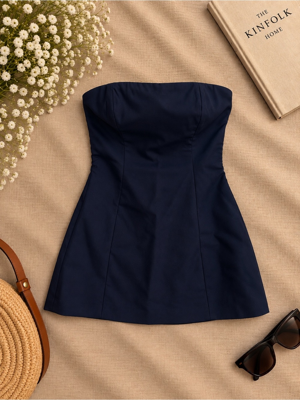 Altar'd State Strapless Navy Mini Dress